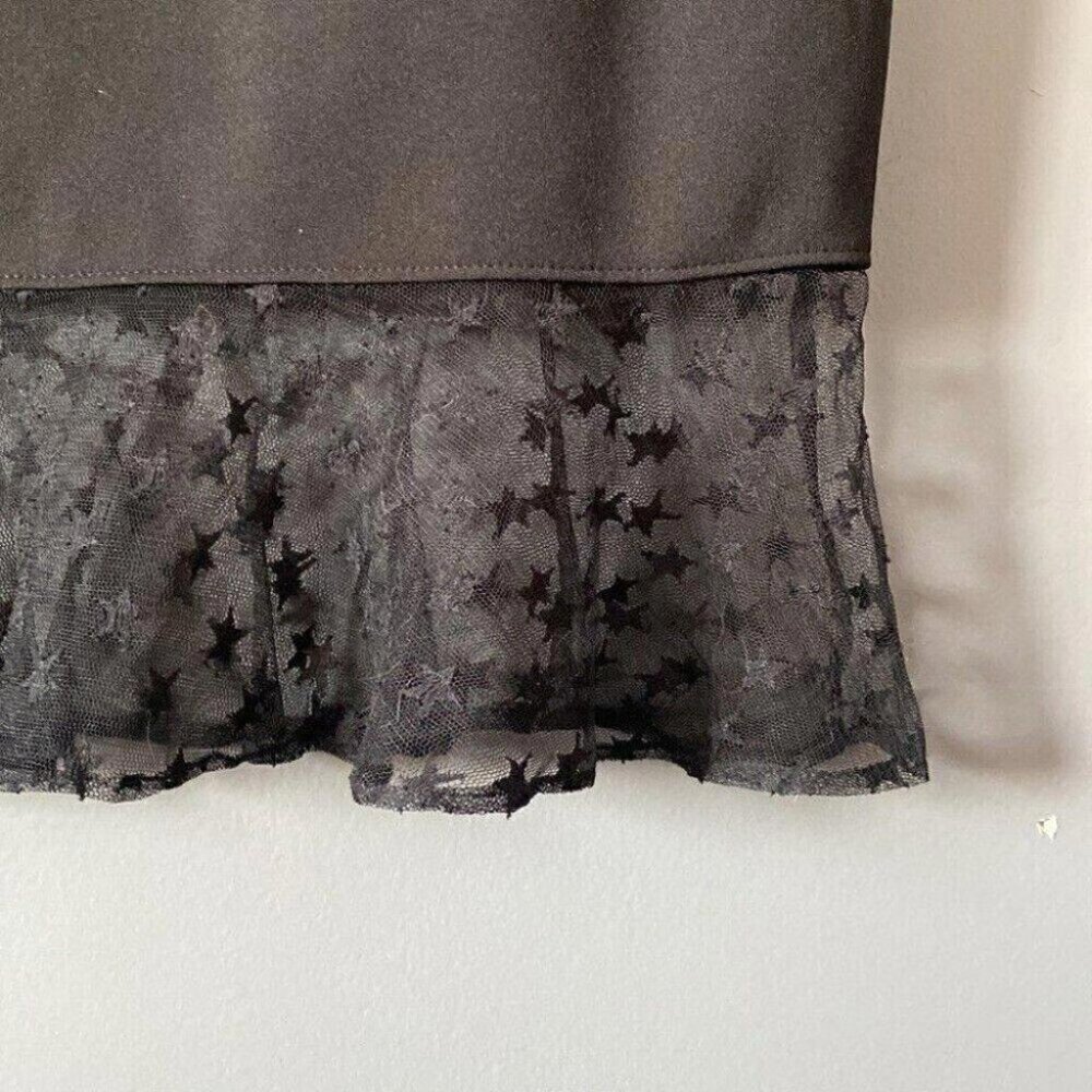 Bebe Black Star Mesh Mini Dress Harness Bodycon Whimsigoth Gothic 8 - Picture 4 of 16